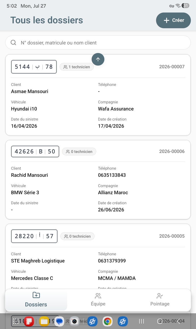 Dossier sur mobile